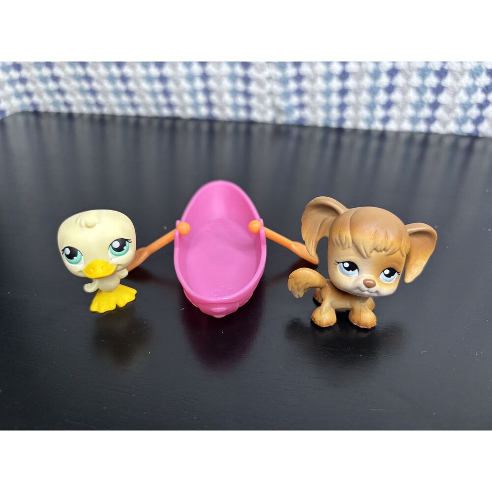 Littlest Pet Shop Pet Pairs Duck #199 & Spaniel #200 - Complete - Picture 2 of 7